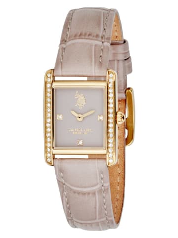 U.S. Polo Assn. Kwartshorloge taupe/goudkleurig