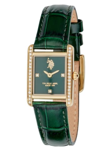 U.S. Polo Assn. Kwartshorloge donkergroen/goudkleurig