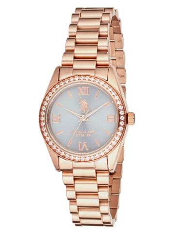 U.S. Polo Assn. Zegarek kwarcowy w kolorze różowozłoto-szarym