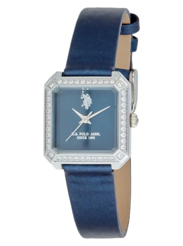 U.S. Polo Assn. Kwartshorloge donkerblauw/zilverkleurig