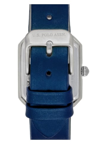 U.S. Polo Assn. Kwartshorloge donkerblauw/zilverkleurig