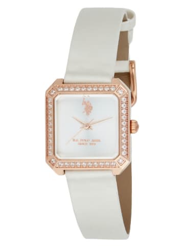 U.S. Polo Assn. Quarzuhr in Weiß/ Roségold