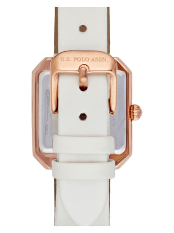 U.S. Polo Assn. Quarzuhr in Weiß/ Roségold