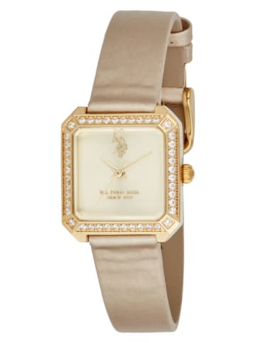 U.S. Polo Assn. Zegarek kwarcowy w kolorze złoto-beżowym