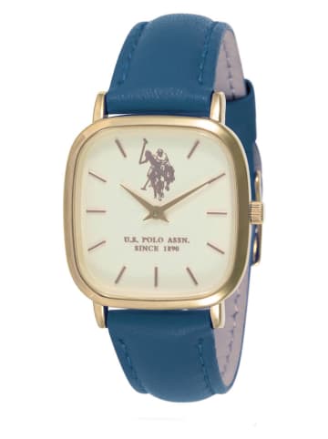 U.S. Polo Assn. Quarzuhr in Dunkelblau/ Gold/ Creme