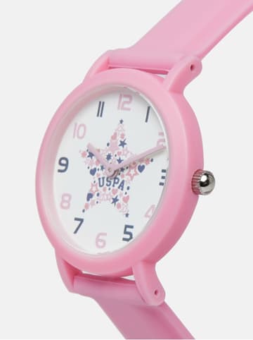 U.S. Polo Assn. Kwartshorloge lichtroze/wit