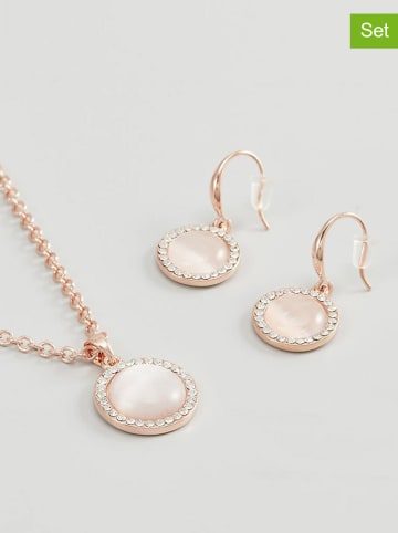 U.S. Polo Assn. 2-delige sieradenset: rosévergulde ketting en oorhangers