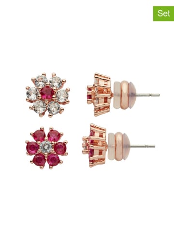 U.S. Polo Assn. 2-delige set: vergulde oorstekers met kristallen