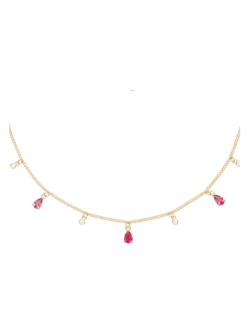 U.S. Polo Assn. Vergulde ketting met edelstenen - (L)36 cm