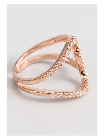 U.S. Polo Assn. Rosévergulde ring met kristallen