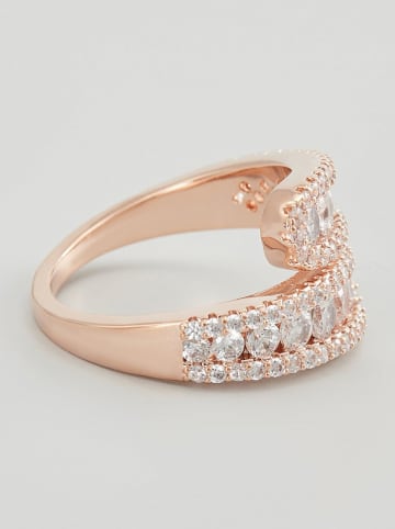 U.S. Polo Assn. Rosévergold. Ring mit Kristallen