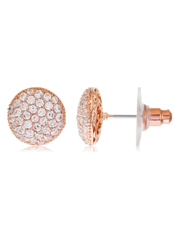 U.S. Polo Assn. Rosévergold. Ohrstecker mit Kristallen