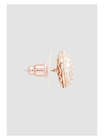 U.S. Polo Assn. Rosévergold. Ohrstecker mit Kristallen