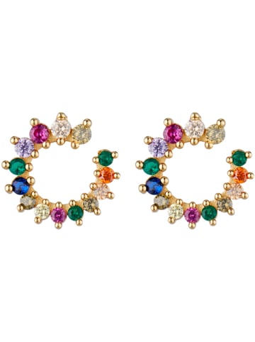 U.S. Polo Assn. Pozłacane kolczyki-wkrętki z kryształami