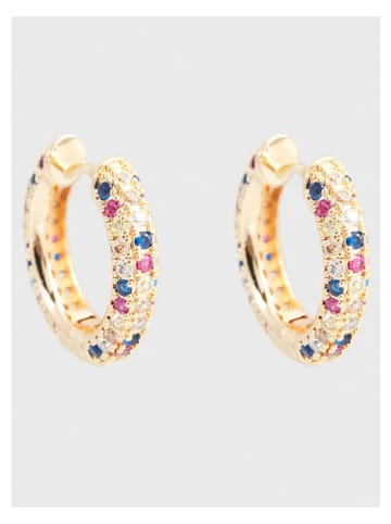 U.S. Polo Assn. Pozłacane kolczyki-kreole z kryształami