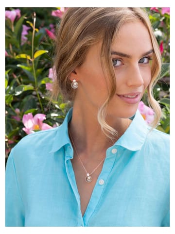 U.S. Polo Assn. Rosévergulde oorstekers met parels en kristallen