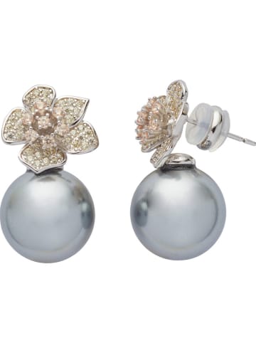 U.S. Polo Assn. Kolczyki-wkrętki z kryształami i perłą