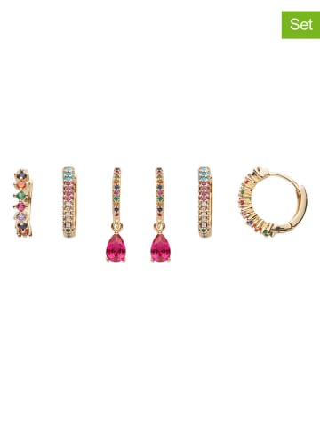 U.S. Polo Assn. Kolczyki-kreole (3 pary) z kryształami