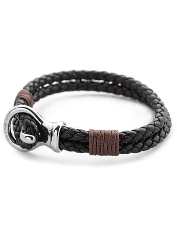 U.S. Polo Assn. Skórzana bransoletka w kolorze ciemnobrązowym