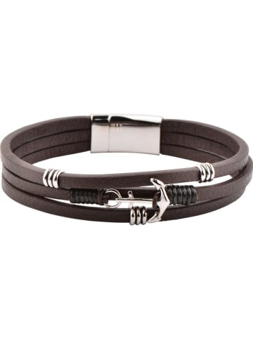 U.S. Polo Assn. Leder-Armband in Dunkelbraun