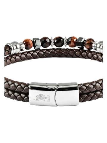 U.S. Polo Assn. Leren armband bruin
