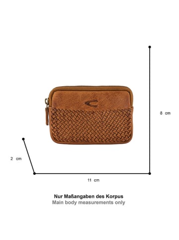 Camel Active Skórzane etui "Wave" w kolorze jasnobrązowym na klucze  - 11 x 8 x 2 cm