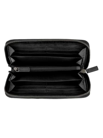 Camel Active Leder-Geldbörse "Wave" in Schwarz - (B)19,5 x (H)10,5 x (T)2,5 cm