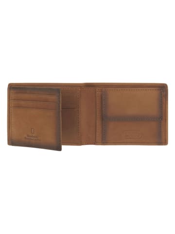 Camel Active Skórzany portfel "Dallas" w kolorze jasnobrązowym - 11 x 8,7 x 1,5 cm