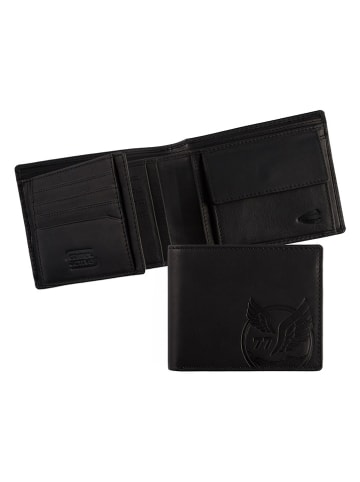 Camel Active Skórzany portfel "Nepal" w kolorze czarnym - 12 x 9,5 x 2 cm