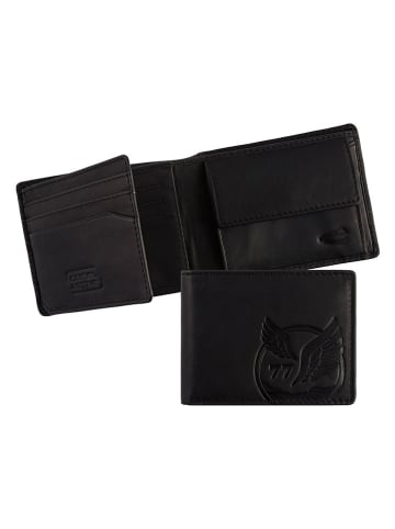 Camel Active Leder-Geldbörse "Nepal" in Schwarz - (B)11 x (H)8,5 x (T)2 cm