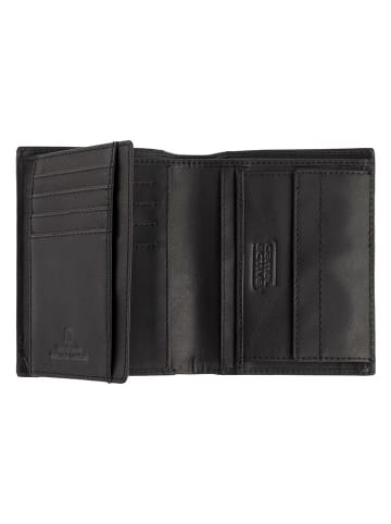Camel Active Leder-Geldbörse "Niagara" in Schwarz - (B)10 x (H)12,5 x (T)2 cm