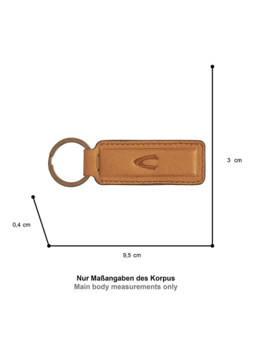 Camel Active Leder-Schlüsselanhänger in Hellbraun - (B)9,5 x (H)3 x (T)0,40 cm