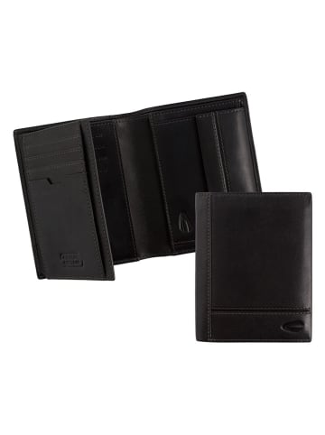 Camel Active Leder-Geldbörse "Tokyo" in Schwarz - (B)10 x (H)12,5 x (T)2 cm