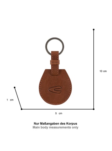 Camel Active Leder-Schlüsselanhänger "Field" in Cognac - (B)5 x (H)10 x (T)1 cm