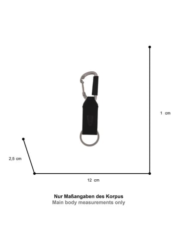 Camel Active Leren sleutelhanger "Varese" zwart - (B)2,5 x (H)12 x (D)1 cm