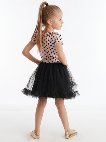 Denokids Jurk "Black Swan" lichtroze/zwart