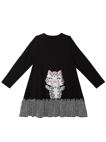 Denokids Sukienka "Silver Leopard" w kolorze czarnym