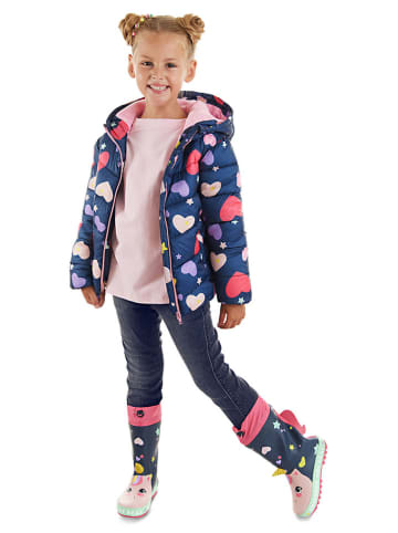 Denokids Doorgestikte jas "Unicorn" donkerblauw