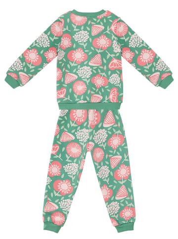Denokids 2-delige outfit "Flower Garden" groen