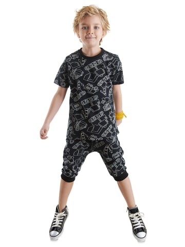 Denokids 2-delige outfit: "Vehicles" zwart