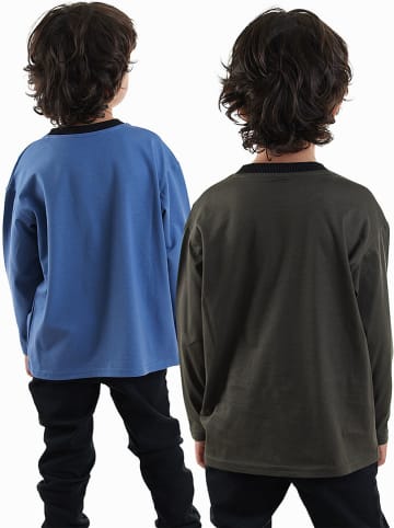 Denokids 2er-Set: Longsleeves in Anthrazit/ Blau