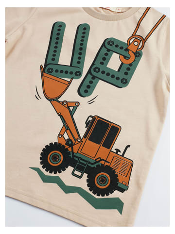 Denokids 2-delige outfit "Up" crème/donkergroen