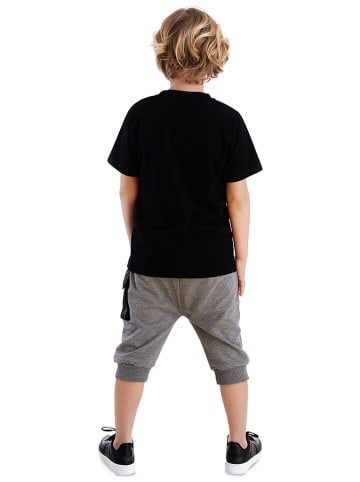 Denokids 2-delige outfit "Bicycle" zwart/grijs