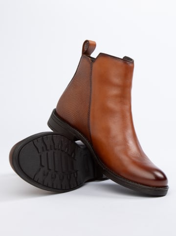 JOLANA & FENENA Leder-Boots in Hellbraun