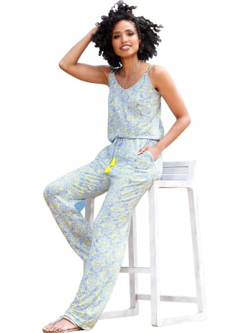 Heine Jumpsuit lichtblauw/geel