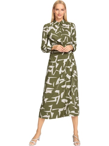 Heine Kleid in Oliv/ Weiß