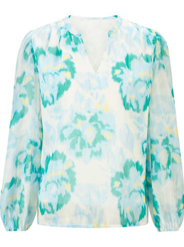 Heine Bluse in Creme/ Hellblau