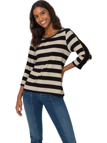 Heine Longsleeve in Schwarz/ Beige