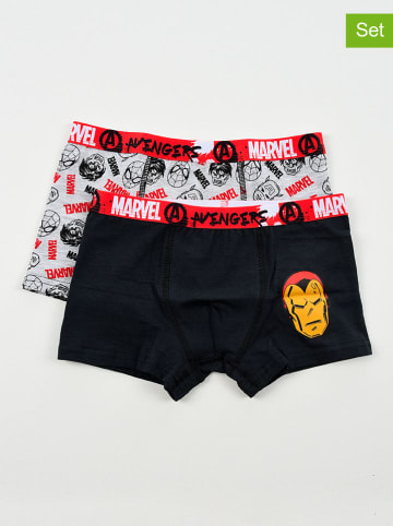 Avengers 2er-Set: Boxershorts "Avengers Classic" in Schwarz/ Hellgrau/ Rot