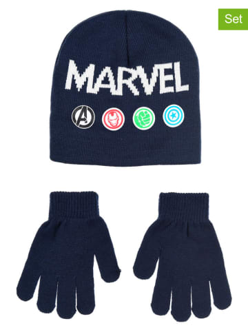 MARVEL Avengers 2tlg. Winteraccessoires-Set "Avengers" in Dunkelblau
